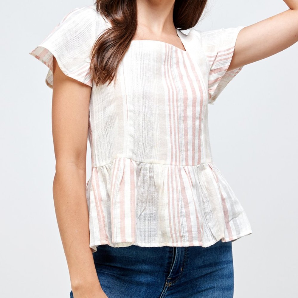 SHORT SLEEVE SQUARE TOP